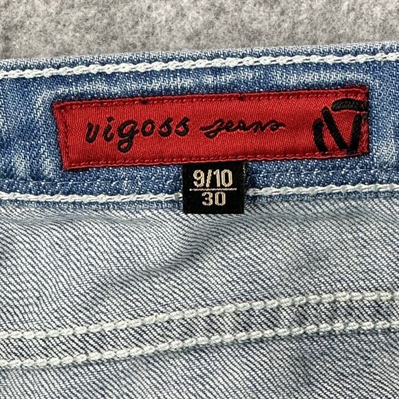 Vintage Vigoss Capri Jeans Womens 30 Light Wash Cuffed Everyday Stretch Denim - Picture 13 of 14